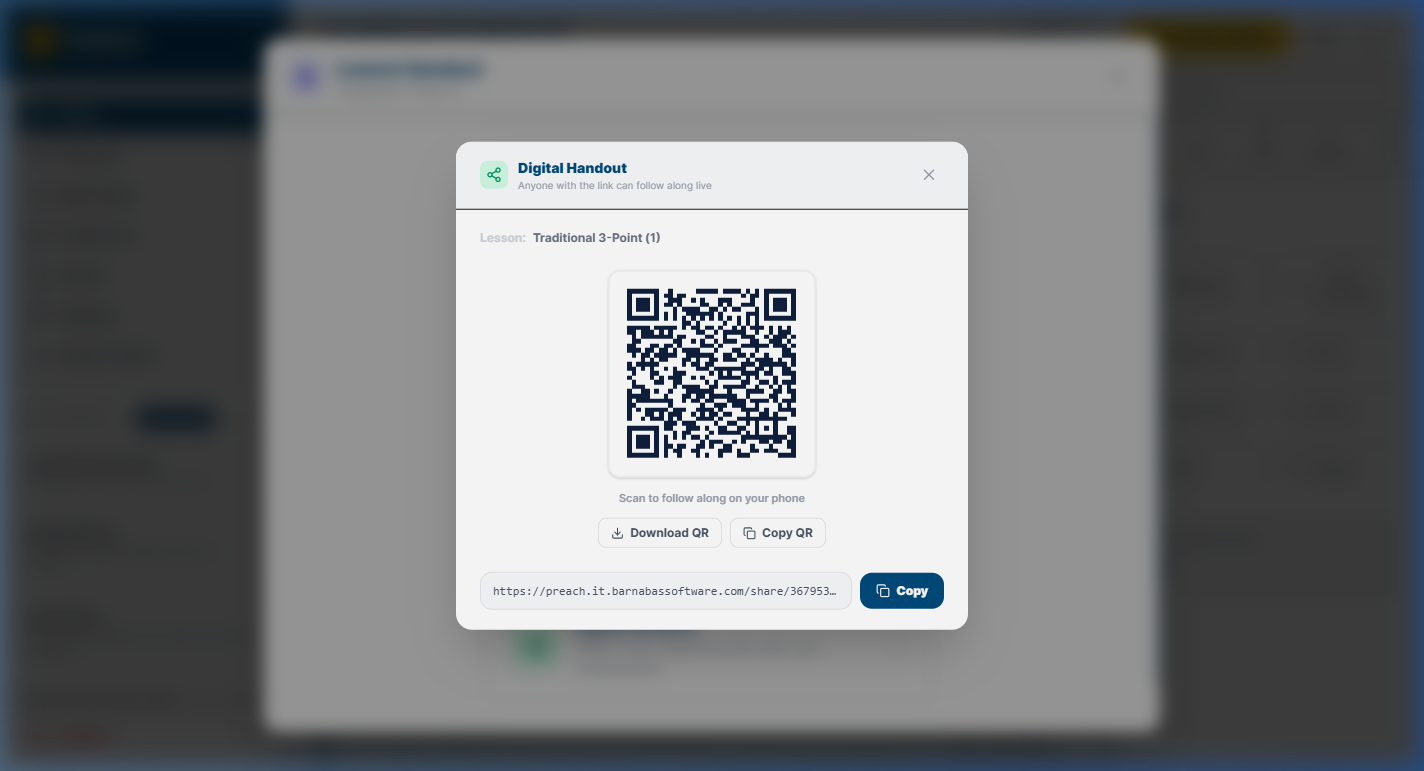 Digital Handout QR sharing