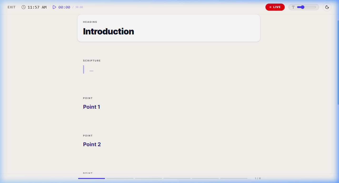 Podium Mode presenter view
