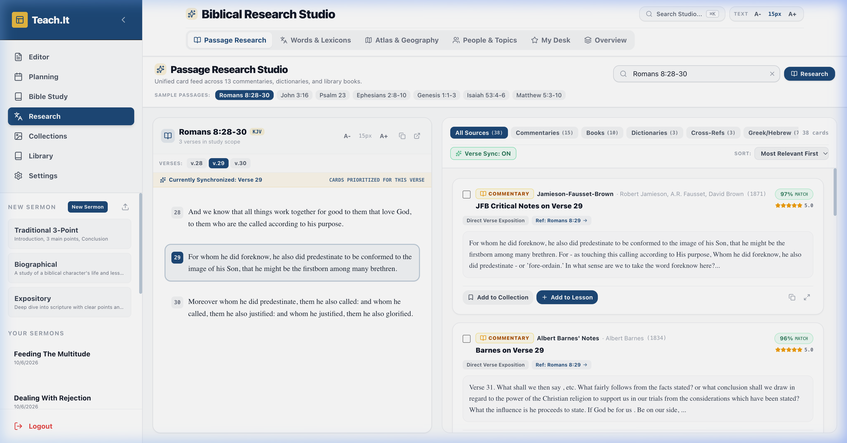 Biblical Research Studio with Passage Exegesis and Commentary Library